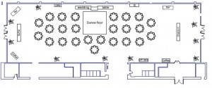 Wedding Floor Plan for 200 people at the downtown Renton Pavilion Event Center