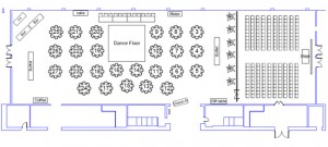 Wedding Floor Plan for 200 people at the Renton Pavilion Event Center