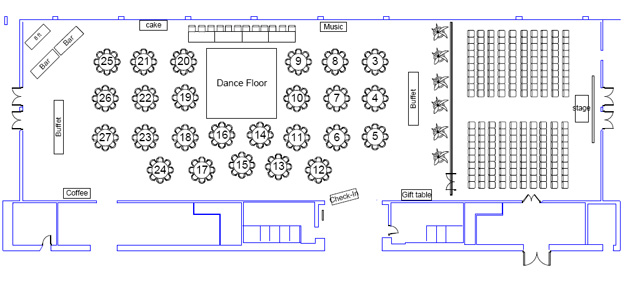 country western bar floor plan